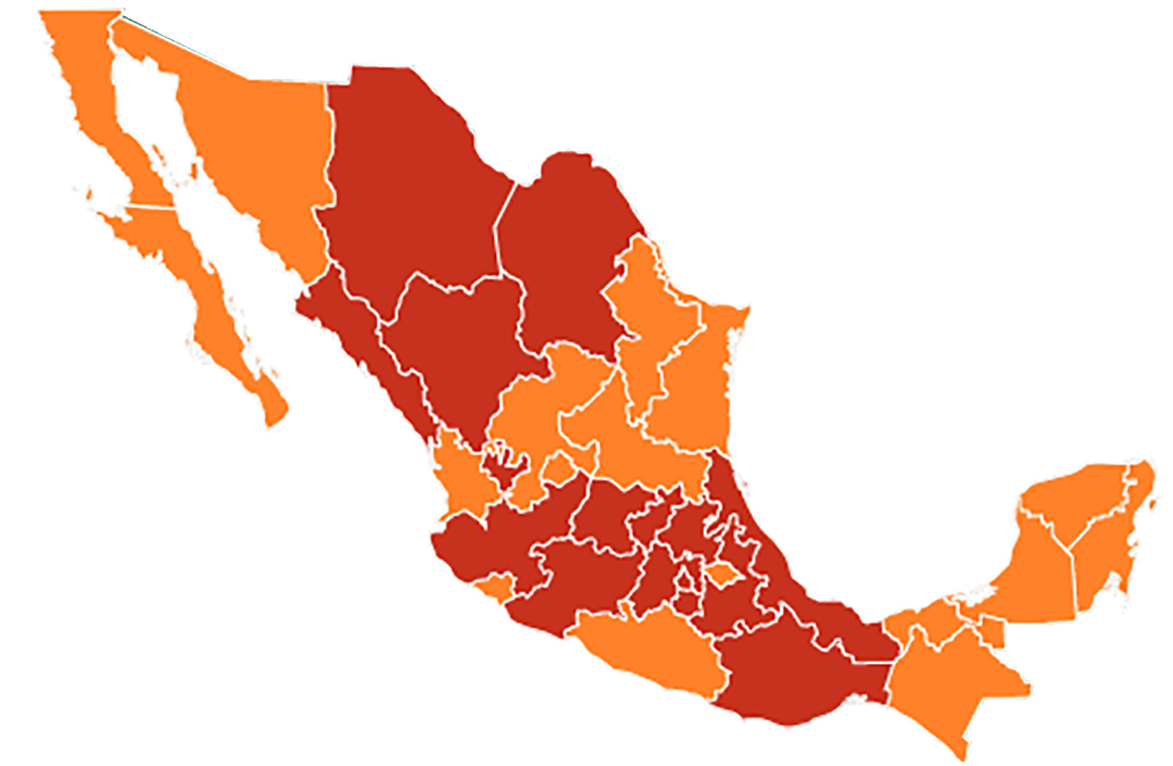 Mapa de cobertura de Rali Agropecuaria en México